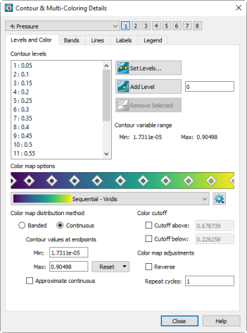 Contour Levels and Color
