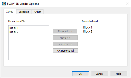 flow 3d loader options zones