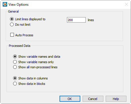 general text loader view options