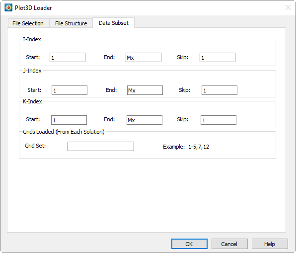 import plot3d data subset