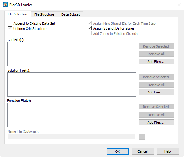 import plot3d file selection