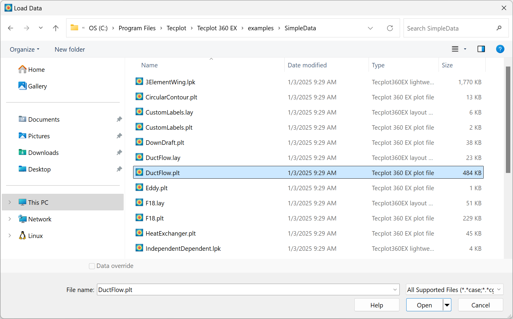 load data files