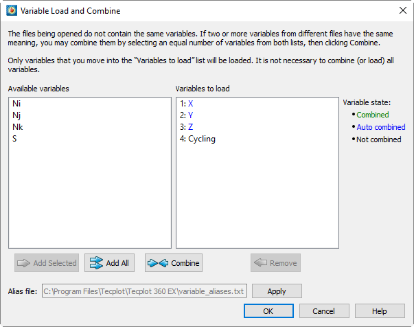 variable load and combine