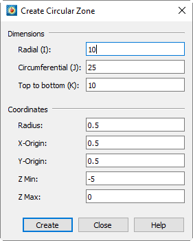 create circular zone