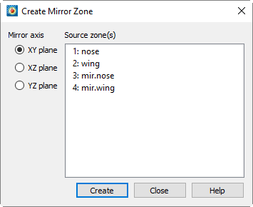 create mirror zone