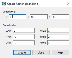 create rectangular zone