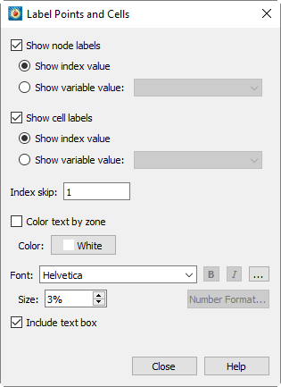 label points and cells