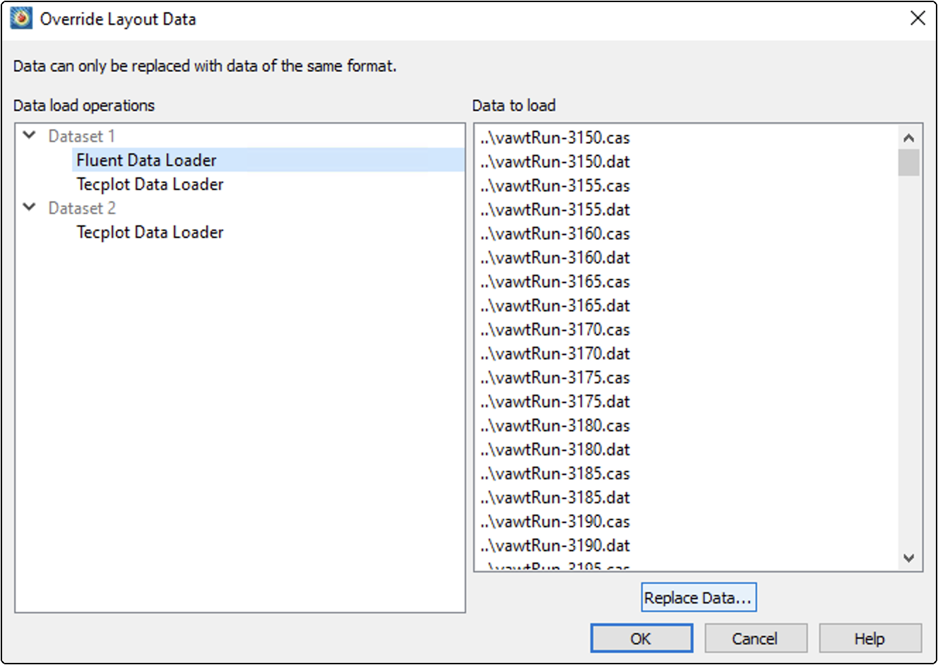 layout override dialog