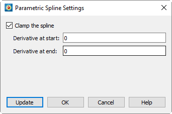 parametric spline settings