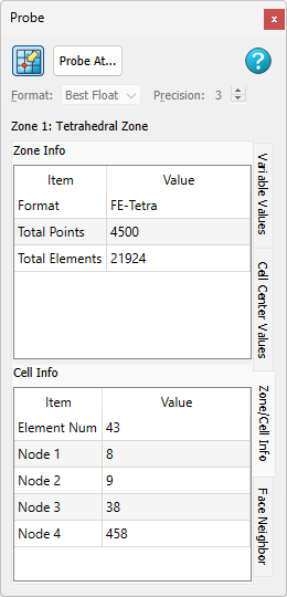 probe zone cell info
