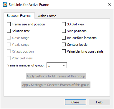 set links for active frame between frames