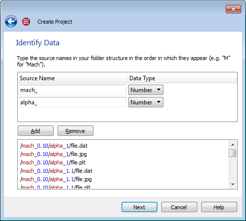 create project identifiy data