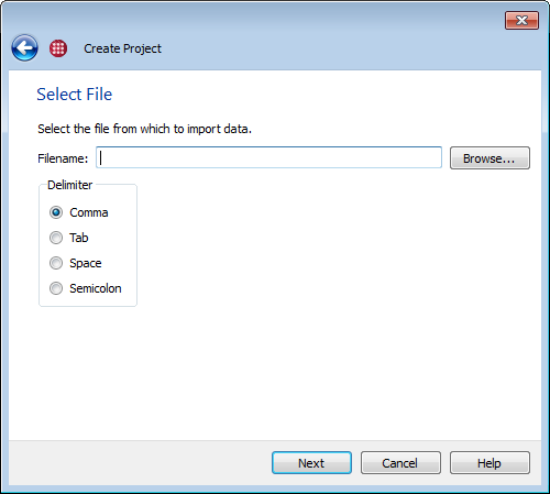 create project select csv