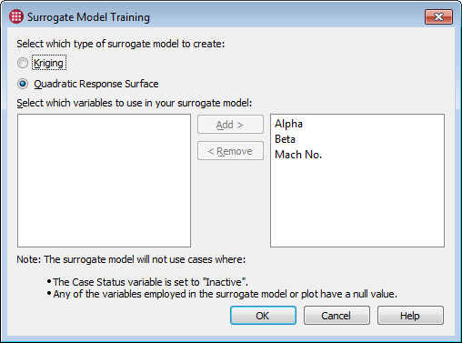 surrogate model settings
