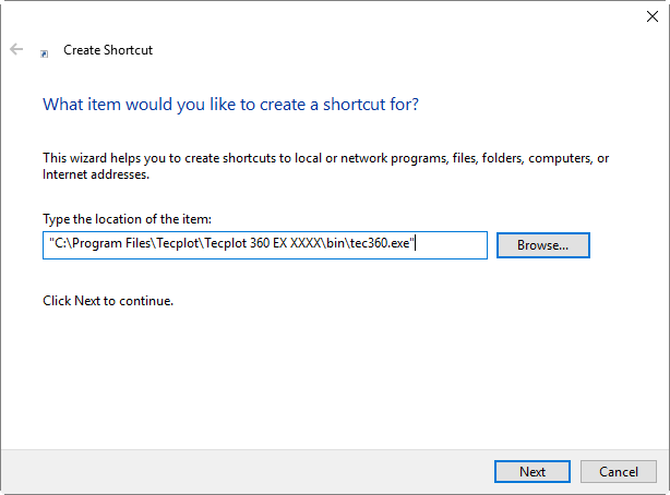 create shortcut