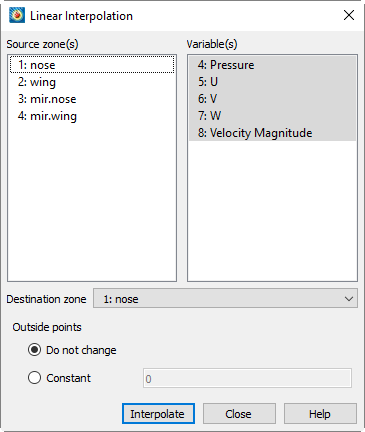linear interpolation
