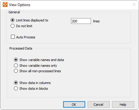 general text loader view options
