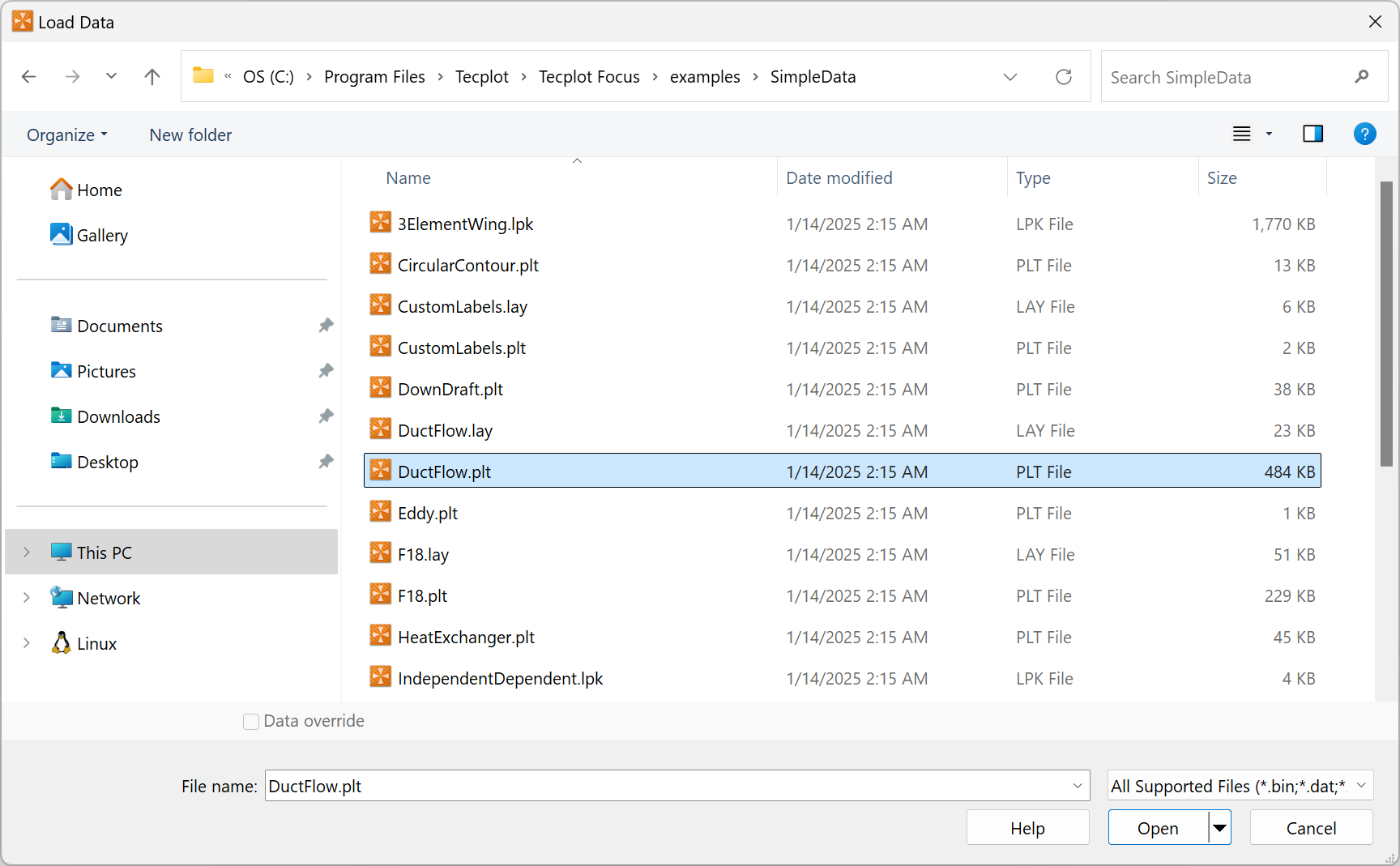 load data files