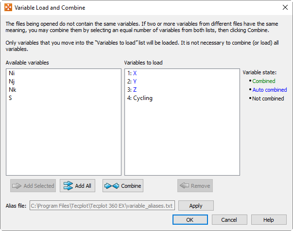variable load and combine