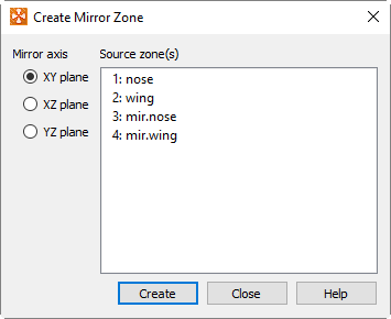 create mirror zone