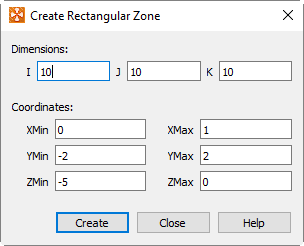 create rectangular zone