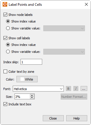 label points and cells
