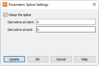 parametric spline settings