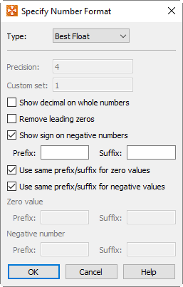 specify number formats