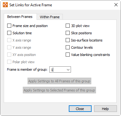 set links for active frame between frames