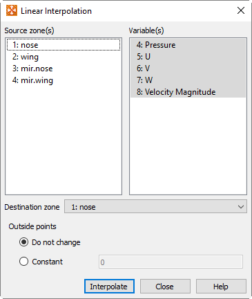 linear interpolation
