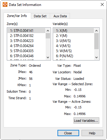 dataset info zone var