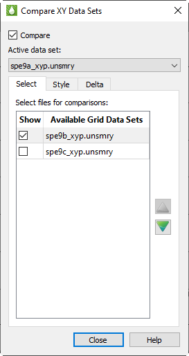 compare data sets select