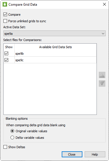 compare grid data select