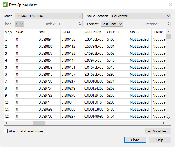 data spreadsheet grid