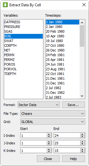 extract data by cell sector data