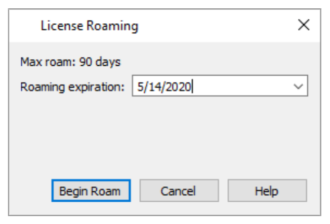 license roaming begin