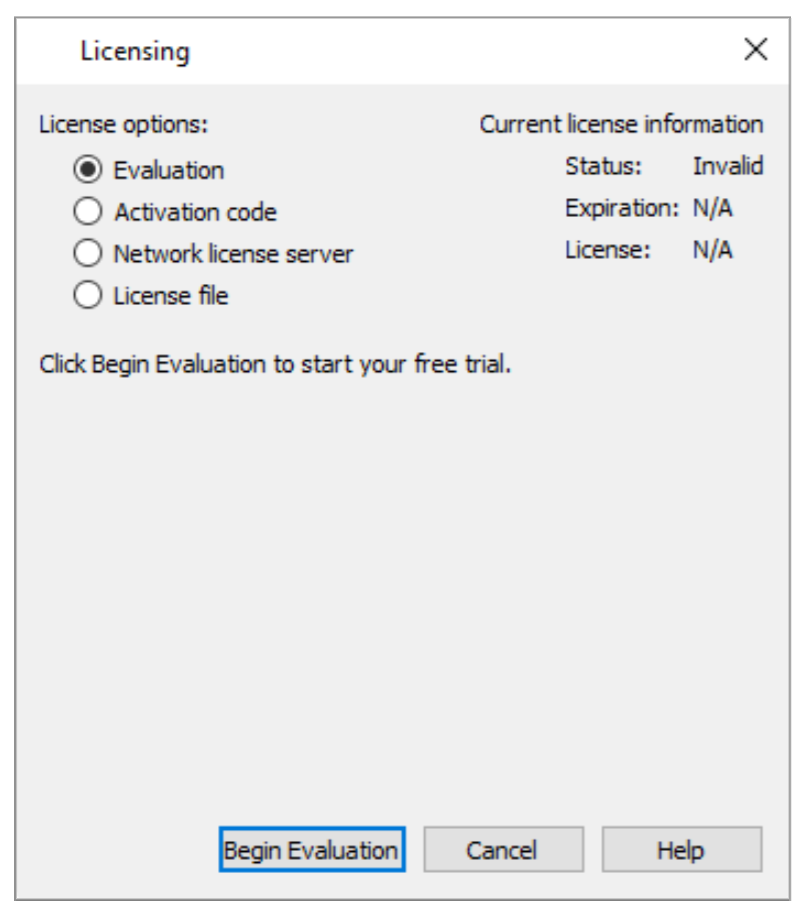 licensing begin eval