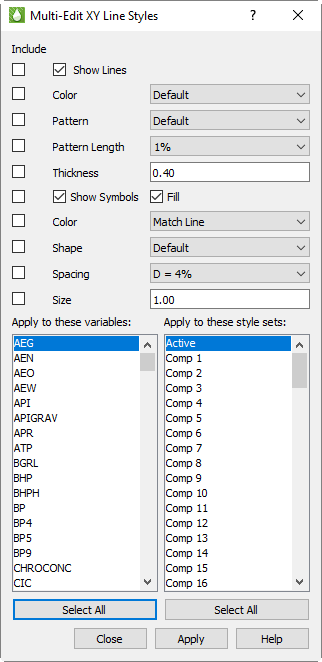 multi edit xy line styles