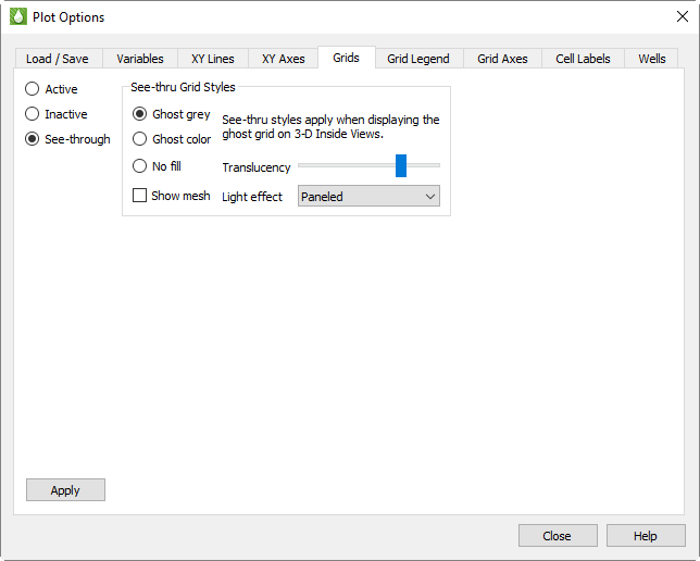plot options grids seethru