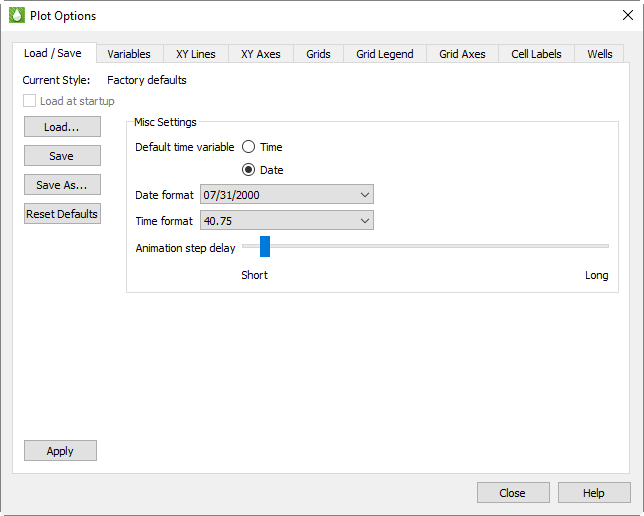 plot options loadsave