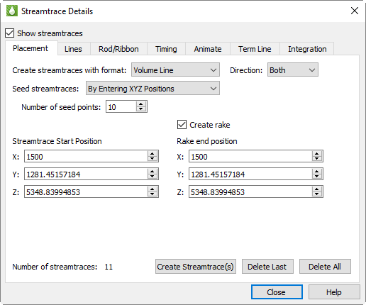 streamtrace details position